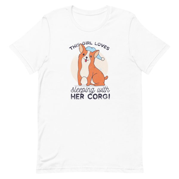 unisex-staple-t-shirt-white-front-6a16c4ef89ba3.jpg Sleepy Corgi T-Shirt