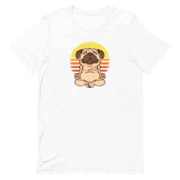 unisex-staple-t-shirt-white-front-6a16c543233bf.jpg Pug Yoga T-Shirt