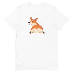 unisex-staple-t-shirt-white-front-6a16c6917e195.jpg Cute Corgi T-Shirt