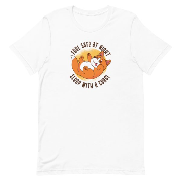 unisex-staple-t-shirt-white-front-6a16c9cee2efa.jpg Sleep With Corgi T-Shirt