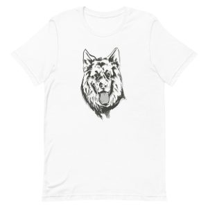 unisex-staple-t-shirt-white-front-6a16ca763a3ca.jpg German Shepherd Linear T-Shirt