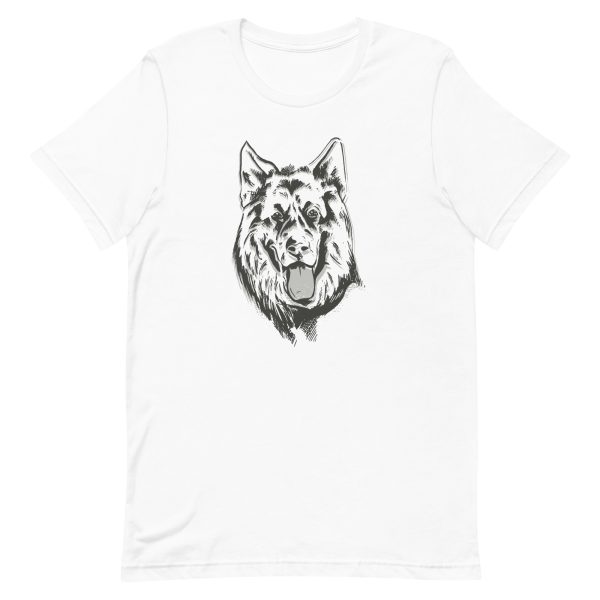 unisex-staple-t-shirt-white-front-6a16ca763a3ca.jpg German Shepherd Linear T-Shirt