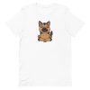 unisex-staple-t-shirt-white-front-6a16cada8f5db.jpg German Shepherd Yoga T-Shirt
