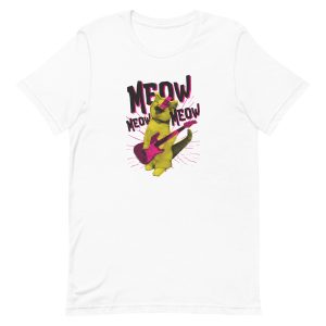 unisex-staple-t-shirt-white-front-6a16d477ab252.jpg Metal Cat T-Shirt