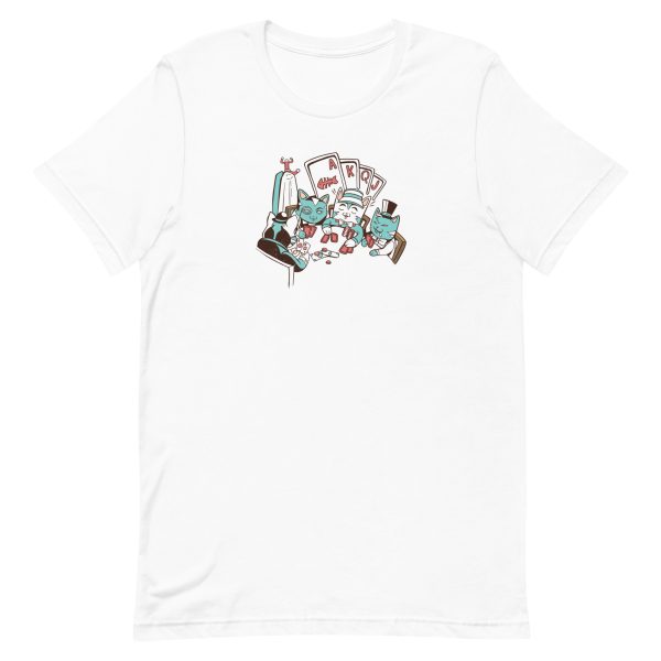 unisex-staple-t-shirt-white-front-6a16d4cad03c0.jpg Poker Cats T-Shirt