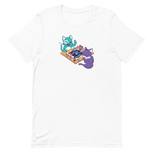 unisex-staple-t-shirt-white-front-6a16d6073ac57.jpg Cats Board Game T-Shirt