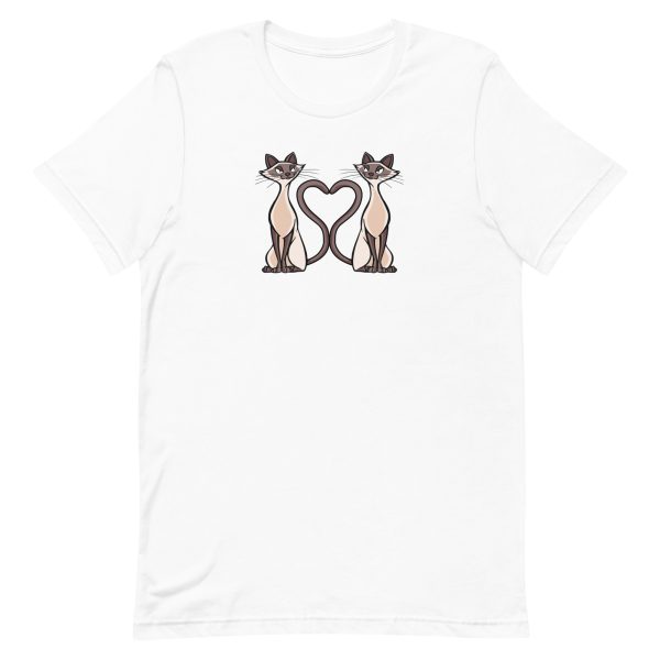 unisex-staple-t-shirt-white-front-6a16da2a40852.jpg Siamese Cats Heart T-Shirt