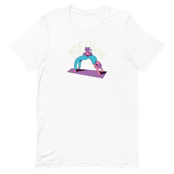 unisex-staple-t-shirt-white-front-6a16e5014642b.jpg Meow Yoga T-Shirt