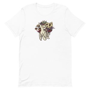 unisex-staple-t-shirt-white-front-6a16e6b16ac94.jpg Apocalypse Cat T-Shirt