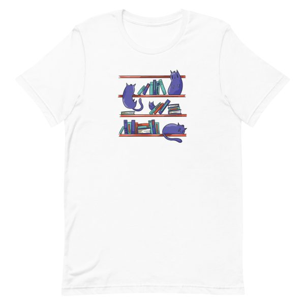 unisex-staple-t-shirt-white-front-6a16ead3a5260.jpg Library Cats T-Shirt