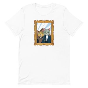 unisex-staple-t-shirt-white-front-6a16ee9c38490.jpg Farmer Cats T-Shirt