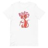 unisex-staple-t-shirt-white-front-6a16f1a4453e9.jpg Cat With Knife T-Shirt