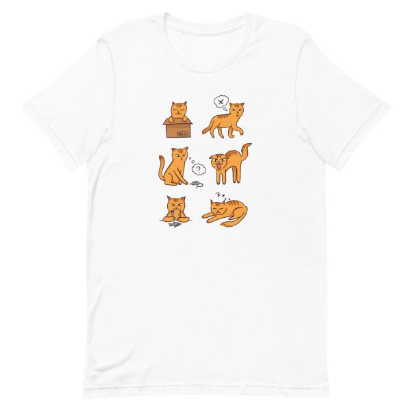 unisex-staple-t-shirt-white-front-6a16f4ce709b7.jpg Cat Moods T-Shirt