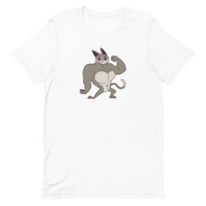 unisex-staple-t-shirt-white-front-6a16f8248bf28.jpg Muscle Cat T-Shirt