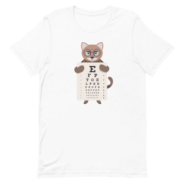 unisex-staple-t-shirt-white-front-6a16f8c3a2137.jpg Cat Eye Chart T-Shirt