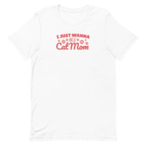unisex-staple-t-shirt-white-front-6a16fbd3b4698.jpg Cat Mom T-Shirt