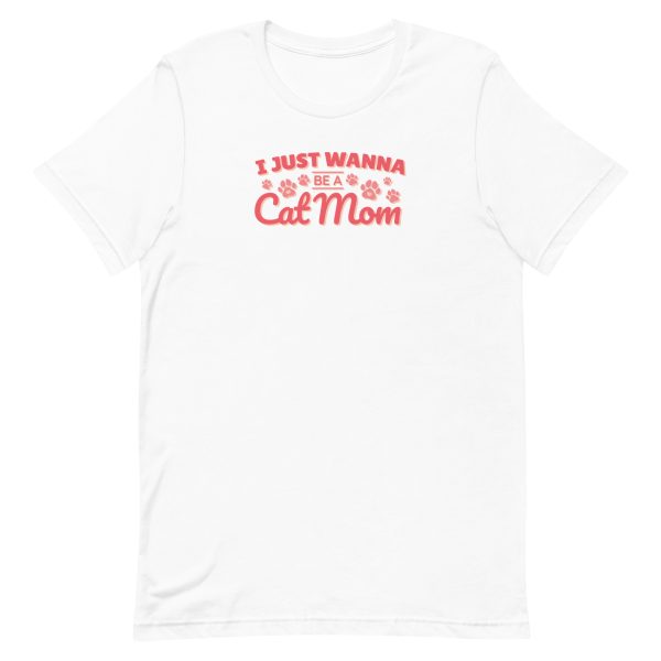 unisex-staple-t-shirt-white-front-6a16fbd3b4698.jpg Cat Mom T-Shirt