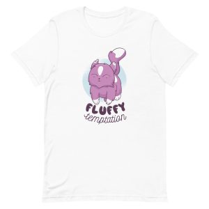 unisex-staple-t-shirt-white-front-6a16fc23a1127.jpg Fluffy Cat T-Shirt