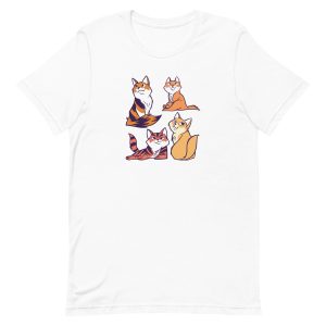 unisex-staple-t-shirt-white-front-6a170b110153f.jpg Cat Siblings Cartoon T-Shirt