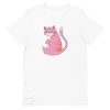 unisex-staple-t-shirt-white-front-6a179bde41216.jpg Face Mask Cat T-Shirt