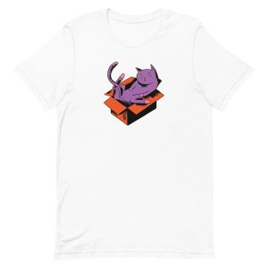 unisex-staple-t-shirt-white-front-6a179dca45bed.jpg Cat In Box T-Shirt