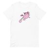 unisex-staple-t-shirt-white-front-6a17a84b6ad90.jpg Pink Unicorn Flying T-Shirt