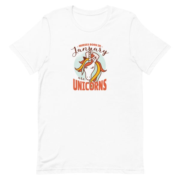 unisex-staple-t-shirt-white-front-6a17ad0d9cac7.jpg Unicorn Nurse T-Shirt