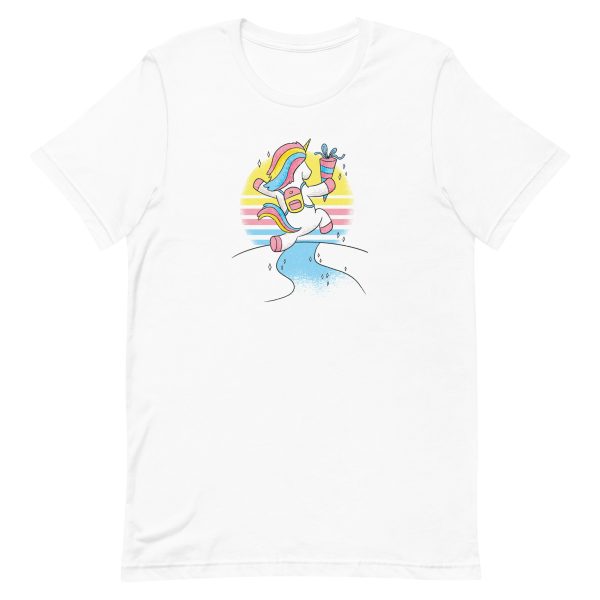 unisex-staple-t-shirt-white-front-6a17da224db90.jpg Happy Unicorn T-Shirt