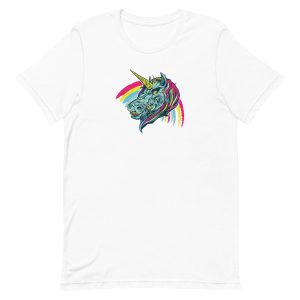 unisex-staple-t-shirt-white-front-6a17db4e8a14f.jpg Zombie Unicorn T-Shirt