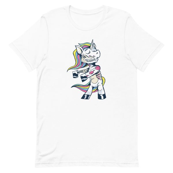 unisex-staple-t-shirt-white-front-6a17dbf3b04e4.jpg Zombie Unicorn Floss T-Shirt