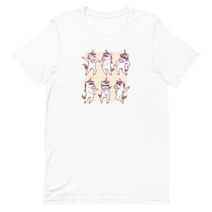 unisex-staple-t-shirt-white-front-6a17e08283616.jpg Unicorn Dancing T-Shirt