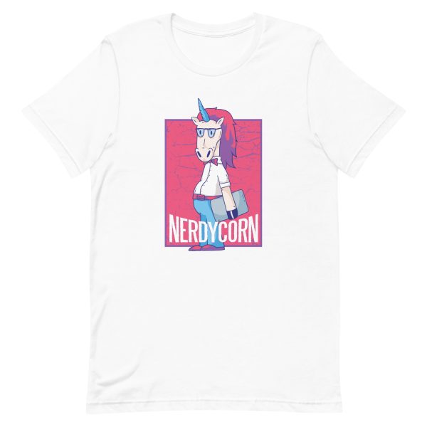 unisex-staple-t-shirt-white-front-6a17ec07618da.jpg Nerd Unicorn T-Shirt