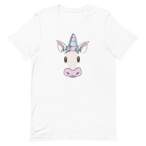 unisex-staple-t-shirt-white-front-6a17ecd33a0b5.jpg Unicorn Face T-Shirt