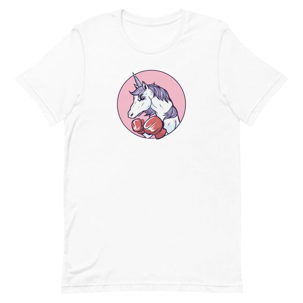 unisex-staple-t-shirt-white-front-6a17fd5e0c0c9.jpg Unicorn Boxing T-Shirt