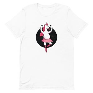 unisex-staple-t-shirt-white-front-6a17fdaa6ed6a.jpg Ballet Unicorn T-Shirt
