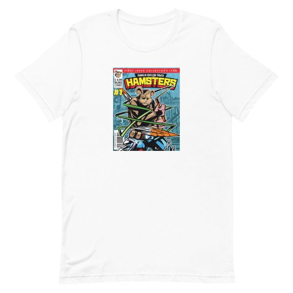 unisex-staple-t-shirt-white-front-6a18115c09ff0.jpg Hamster Comic Cover T-Shirt