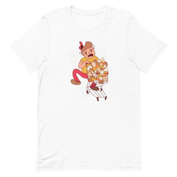 unisex-staple-t-shirt-white-front-6a1811be5d7b8.jpg Guy Buying Hamsters T-Shirt
