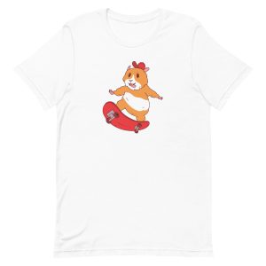unisex-staple-t-shirt-white-front-6a1814373ce79.jpg Skater Hamster T-Shirt