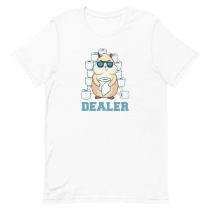 unisex-staple-t-shirt-white-front-6a181863ef5b6.jpg Hamster Toilet Paper Dealer T-Shirt