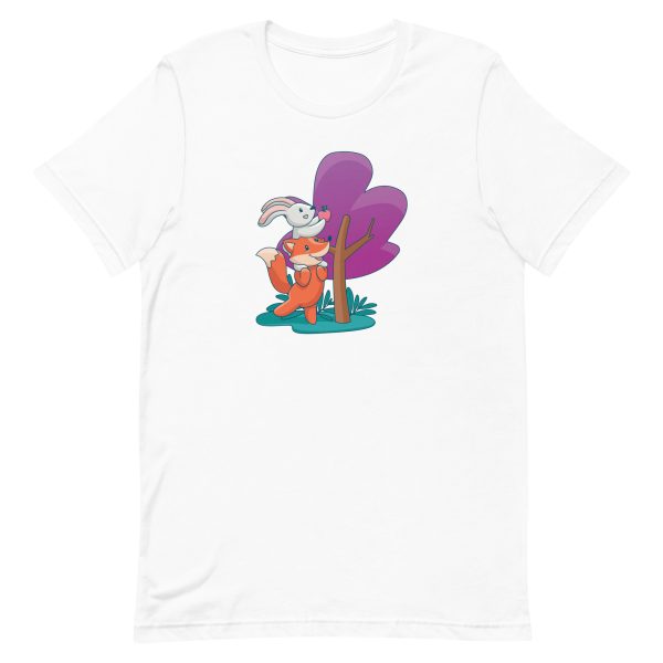 unisex-staple-t-shirt-white-front-6a181b5601244.jpg Fox and Bunny T-Shirt