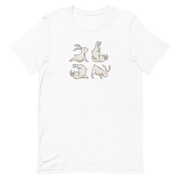unisex-staple-t-shirt-white-front-6a181c5637feb.jpg Yoga Rabbits T-Shirt