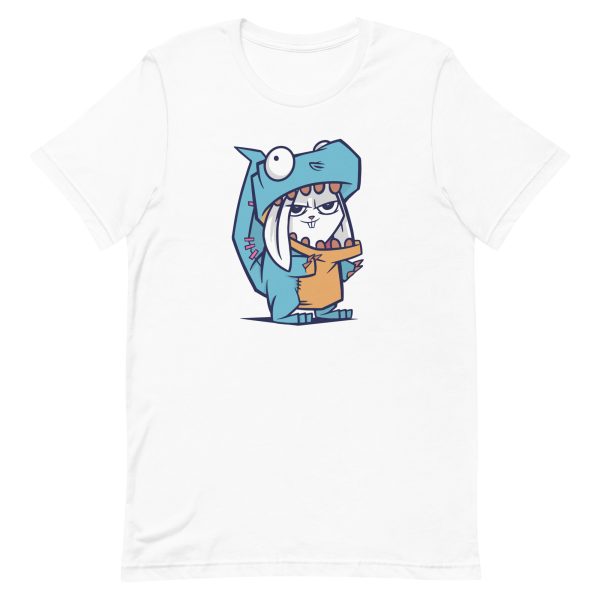 unisex-staple-t-shirt-white-front-6a181d2b46a1d.jpg Rabbit Dinosaur T-Shirt