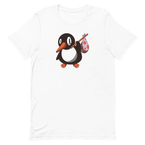 unisex-staple-t-shirt-white-front-6a1823dd37905.jpg Penguin Bag T-Shirt