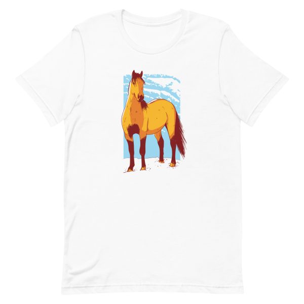 unisex-staple-t-shirt-white-front-6a182a338f08f.jpg Horse Illustration T-Shirt