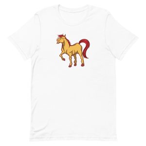 unisex-staple-t-shirt-white-front-6a182ab553c07.jpg Smiling Horse T-Shirt