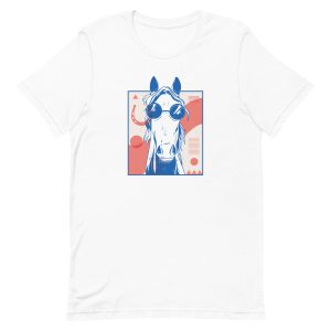 unisex-staple-t-shirt-white-front-6a182b4be0c10.jpg Abstract Horse T-Shirt