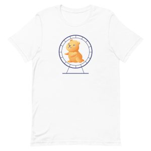 unisex-staple-t-shirt-white-front-6a1830c7a086e.jpg Hamster Wheel T-Shirt