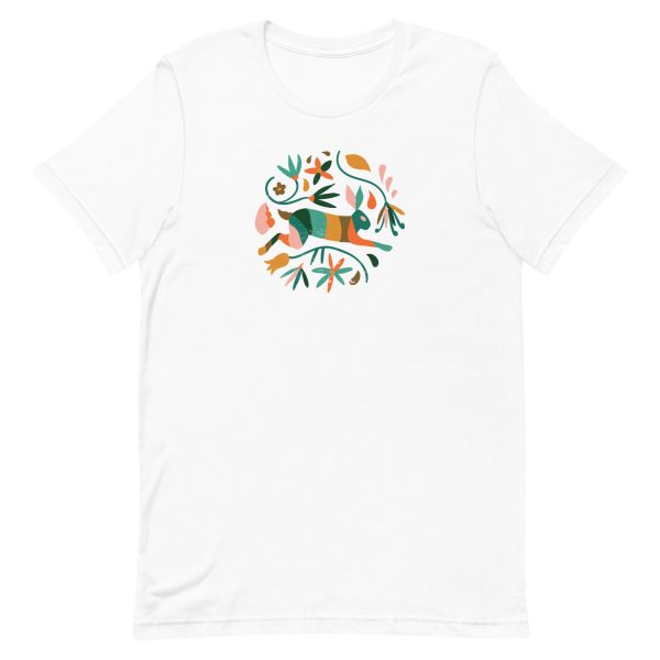 unisex-staple-t-shirt-white-front-6a1834986c6ac.jpg Floral Rabbit T-Shirt
