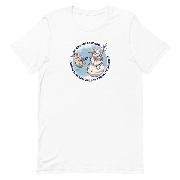 unisex-staple-t-shirt-white-front-6a18358370a25.jpg Rabbit Snowman T-Shirt