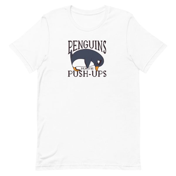 unisex-staple-t-shirt-white-front-6a18429b090de.jpg Penguin Funny Quote T-Shirt